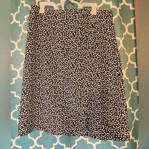 Navy blue and white midi skirt